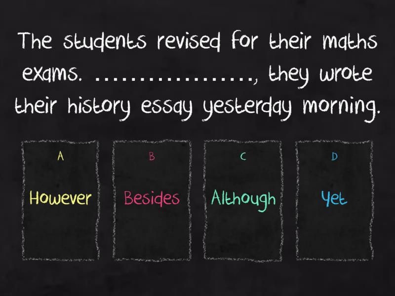 OC A U11 L6 linking words multiple choice Quiz