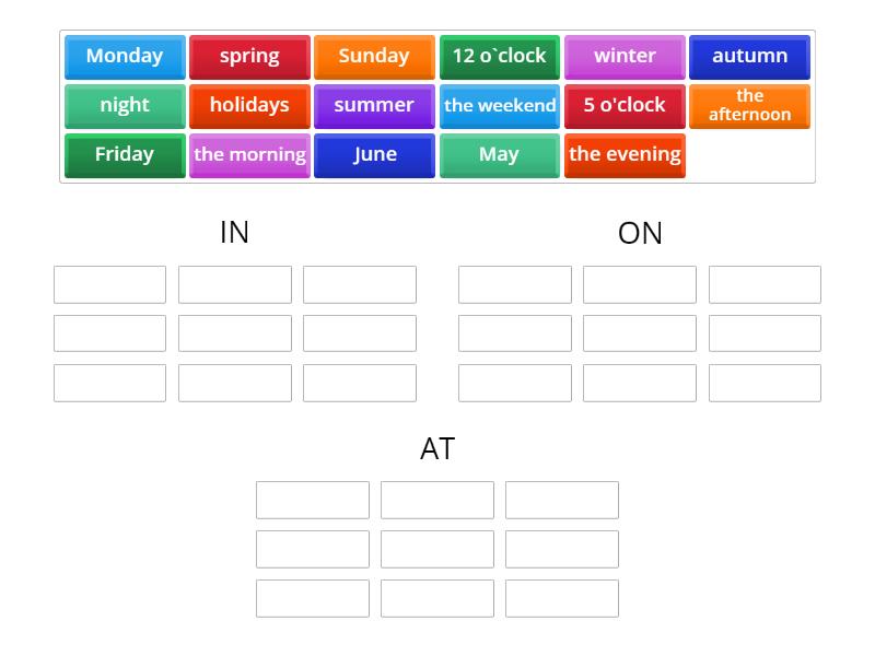 In On At 3 Form - Group sort