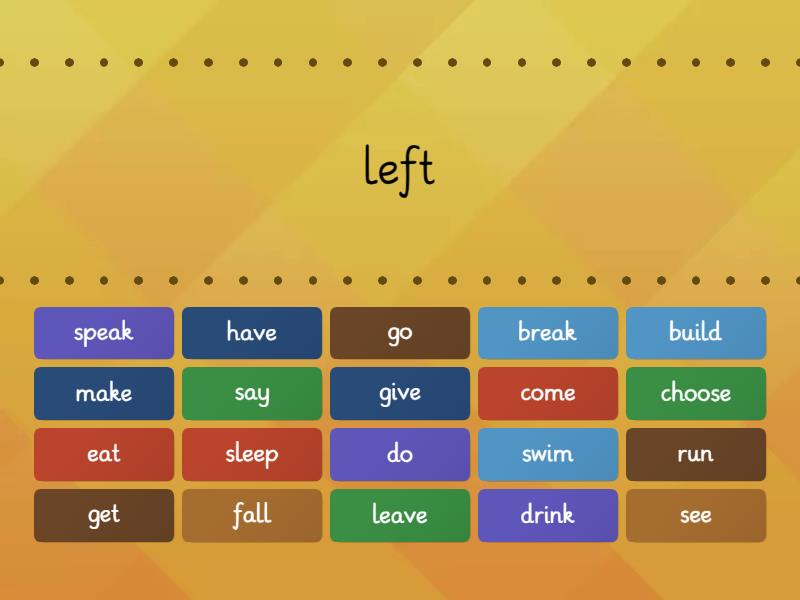 Past Simple - irregular verbs - Find the match