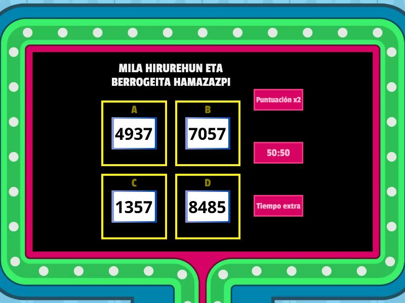 ZENBAKIAK +1000 - Gameshow quiz