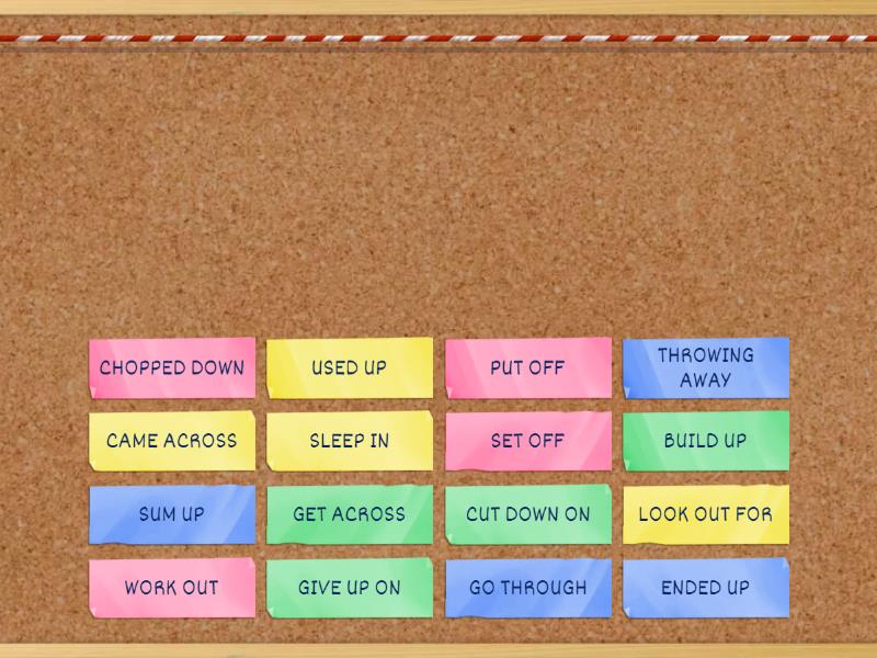Phrasal verbs - Find the match
