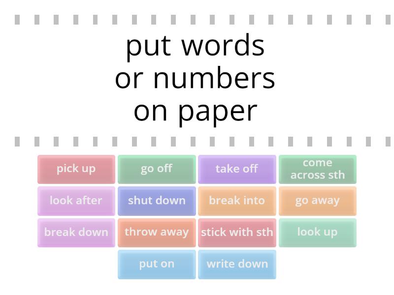 Speakout B1 3rd ed 3D phrasal verbs - Find the match
