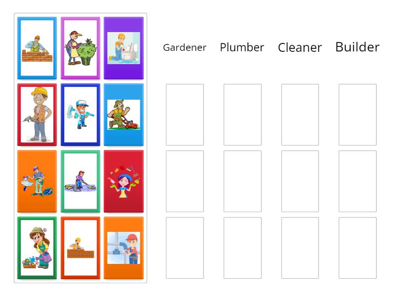Put under the correct group (house occupations) - Group sort