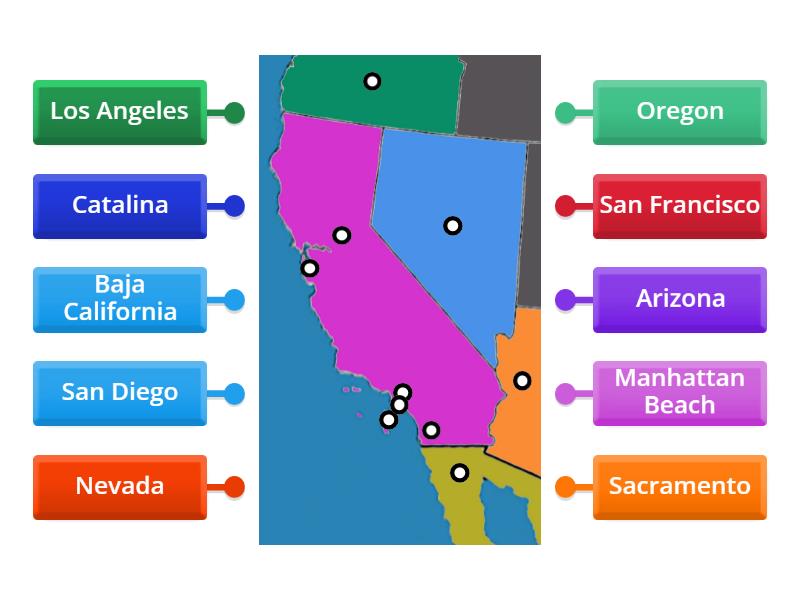 California Political Map - Labelled diagram