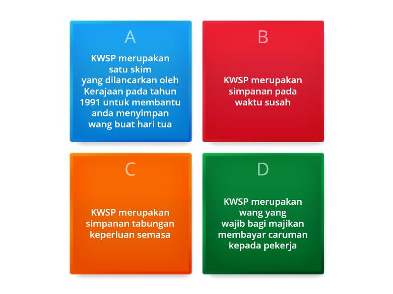 Pengenalan KWSP & E-Caruman KWSP - Quiz