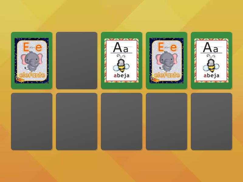 Tarjetas para trabajar las vocales - Matching pairs