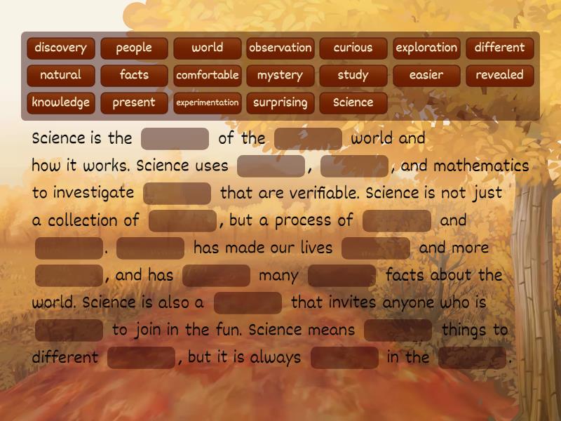 How much do you know about science. - Complete the sentence