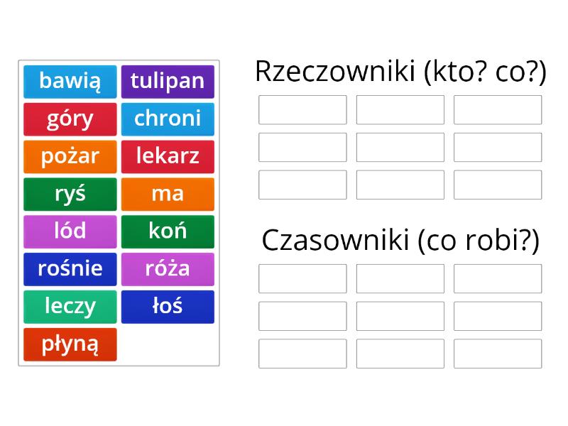 Rzeczownik czy czasownik? - Group sort