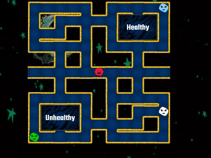 Healthy and Unhealthy Food - Maze chase