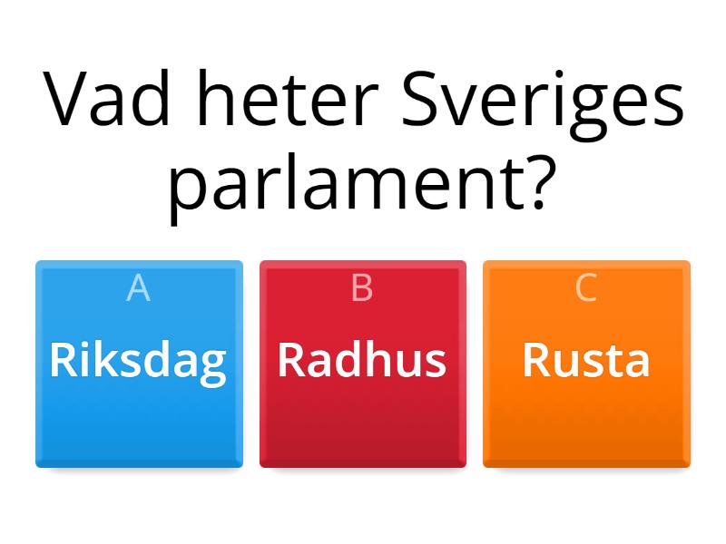 Riksdagen I Sverige - Quiz