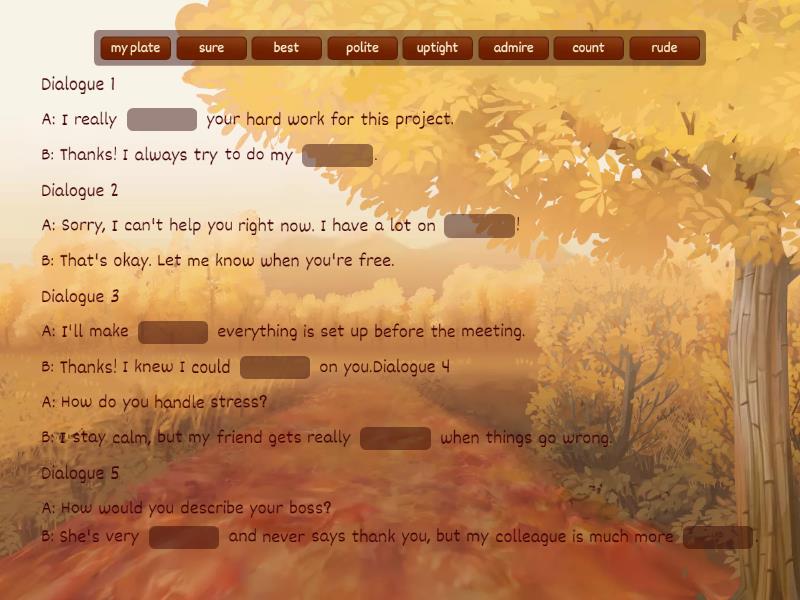 personality b1 Complete the sentence