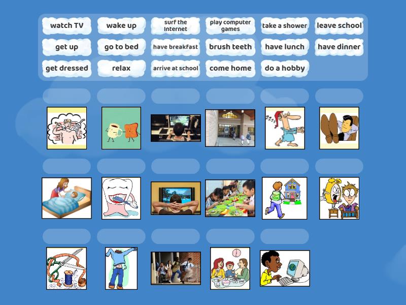 3d Solutions Elementary daily routines_ - Match up