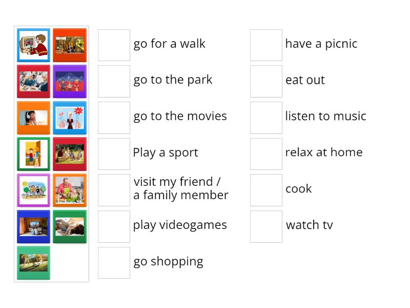 WEEKEND ACTIVITIES - Match up