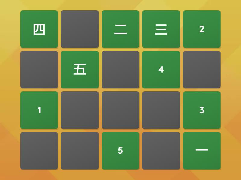 Chinese numbers - Matching pairs