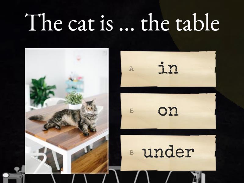 PREPOSITIONS OF PLACE on/in/under/in front of/next to/behind/above - Quiz