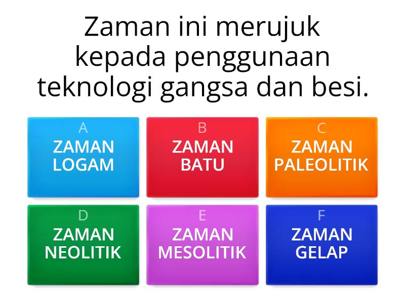 BAB 3: ZAMAN PRASEJARAH - Quiz