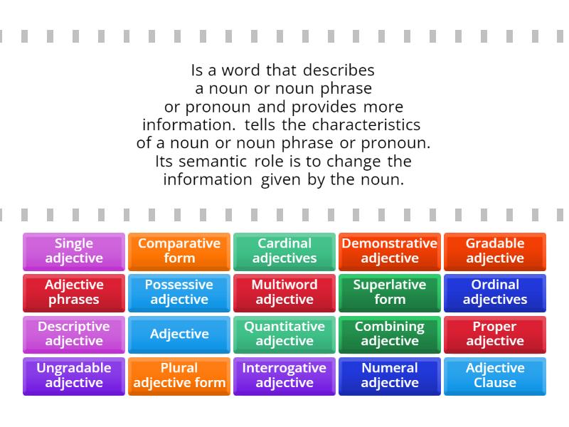 Adjectives find the match