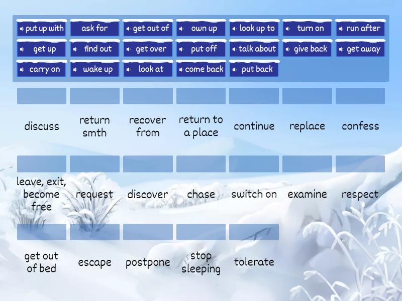 Solutions A2 Unit 1 phrasal verbs - Match up