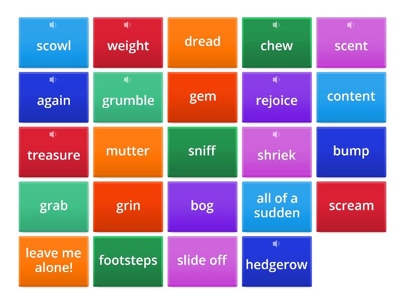 THE GRUMPY OLD STONE story vocabulary - Flip tiles