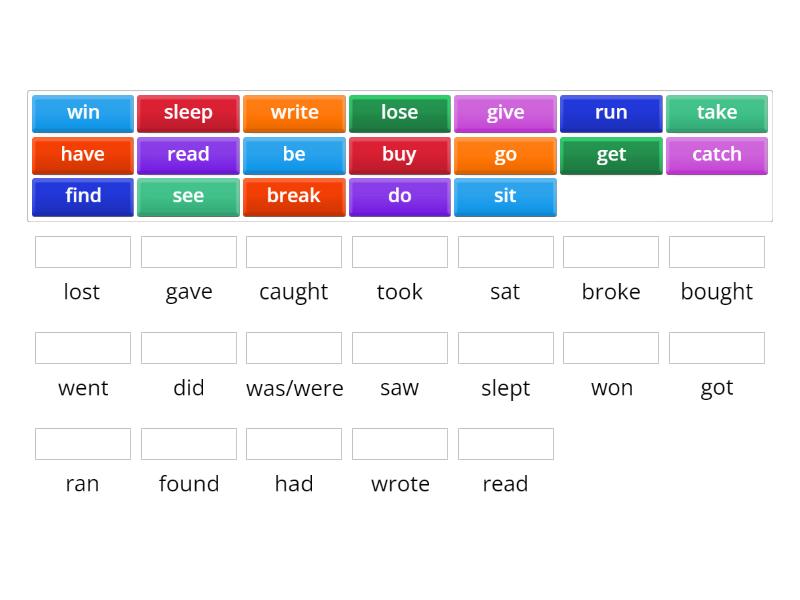 irregular verbs brainy 5 unit 7 - Match up