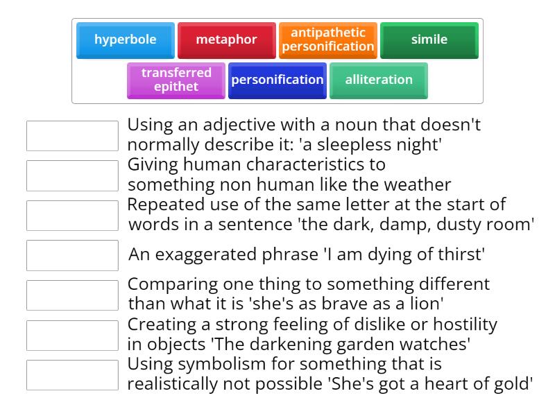 Revision: Literary Devices - Match up