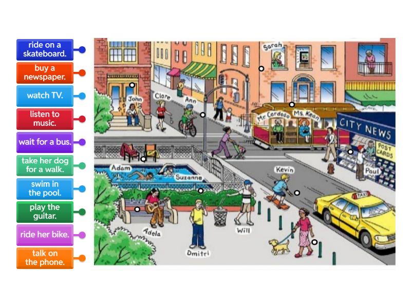 Present Continuous Matching And Create Sentences Labelled Diagram