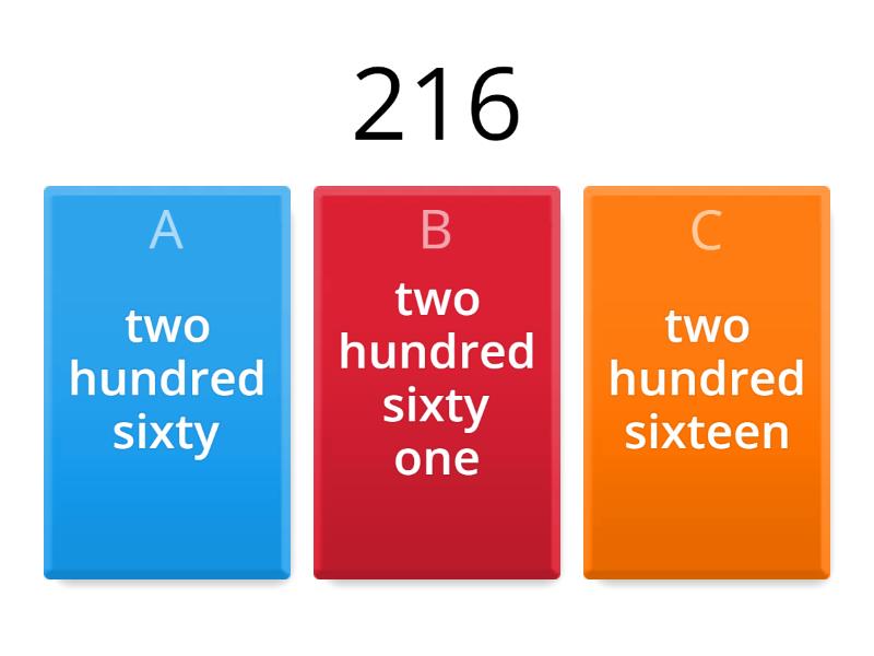 Number Name - Choose - Quiz