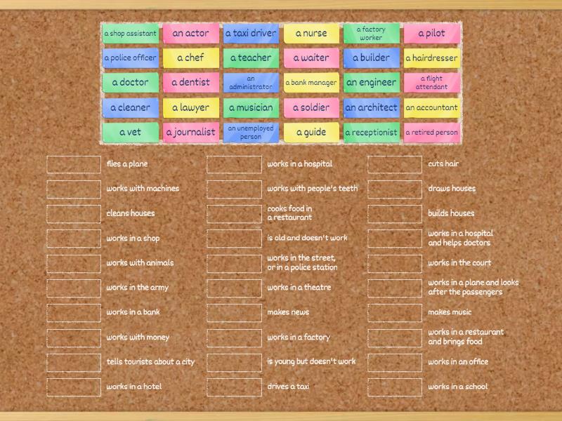 English File A1 jobs - Match up