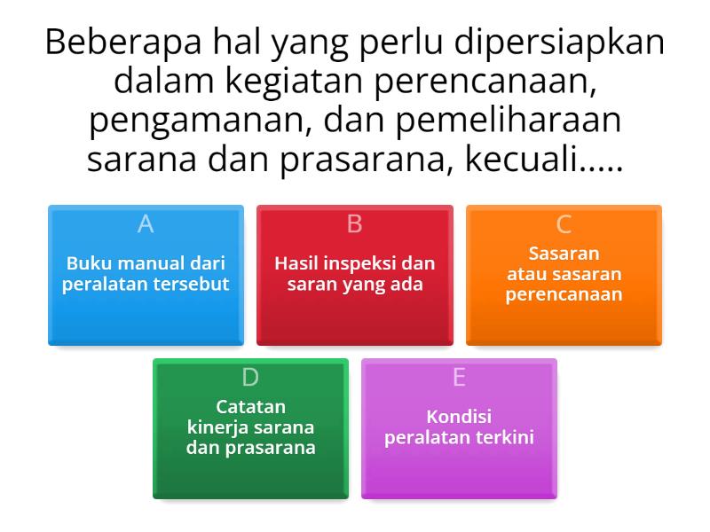 Pengamanan Dan Pemeliharaan Sarana Dan Prasarana - Quiz