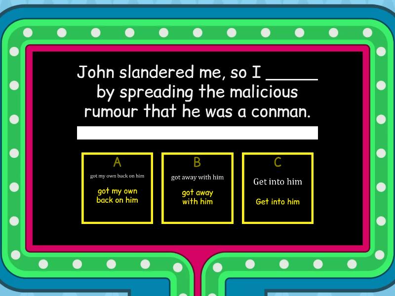 Using phrasal verbs with get - Gameshow quiz