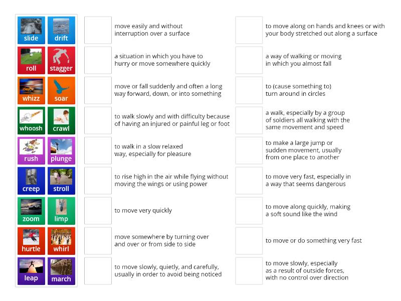 Empower C1 unit 2 verbs of movement - Match up