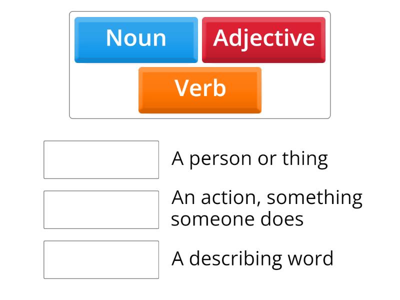 Noun Verb Adjective Match Up