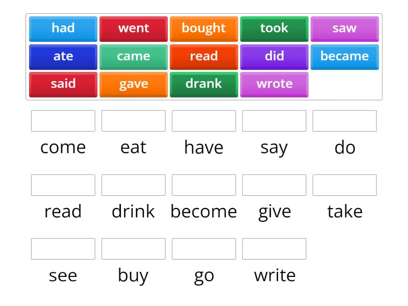 irregular verbs - Match up