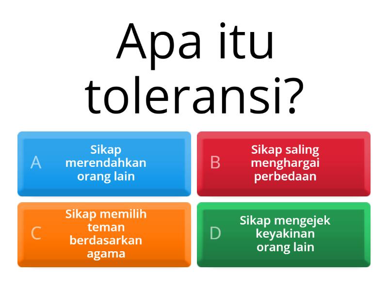 Toleransi Dan Hidup Religius - Quiz