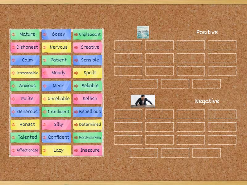 personality adjectives - Group sort