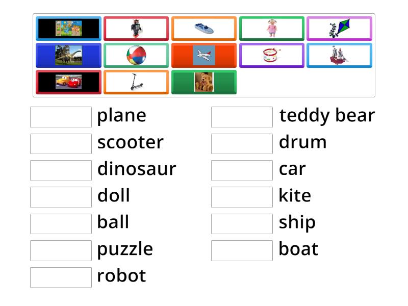 Topic: Toys - Match up