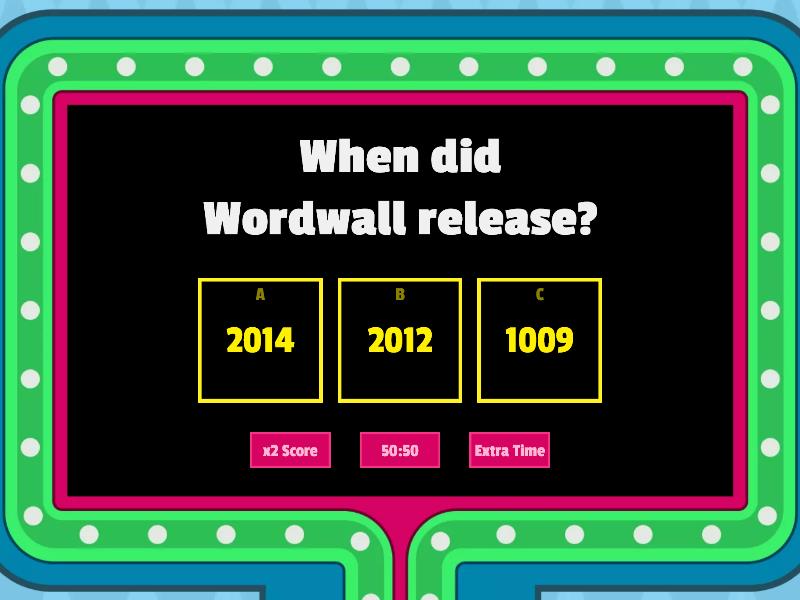 The Wordwall ShowQuiz - Gameshow Quiz