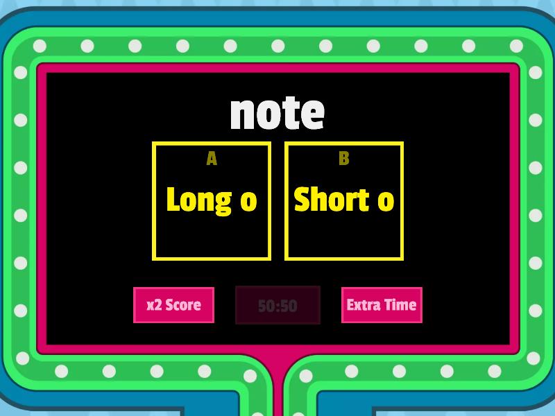 Long Vs Short Vowels Gameshow Quiz