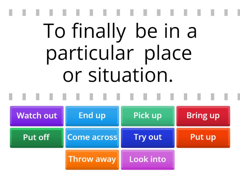 PHRASAL VERBS - Find the match
