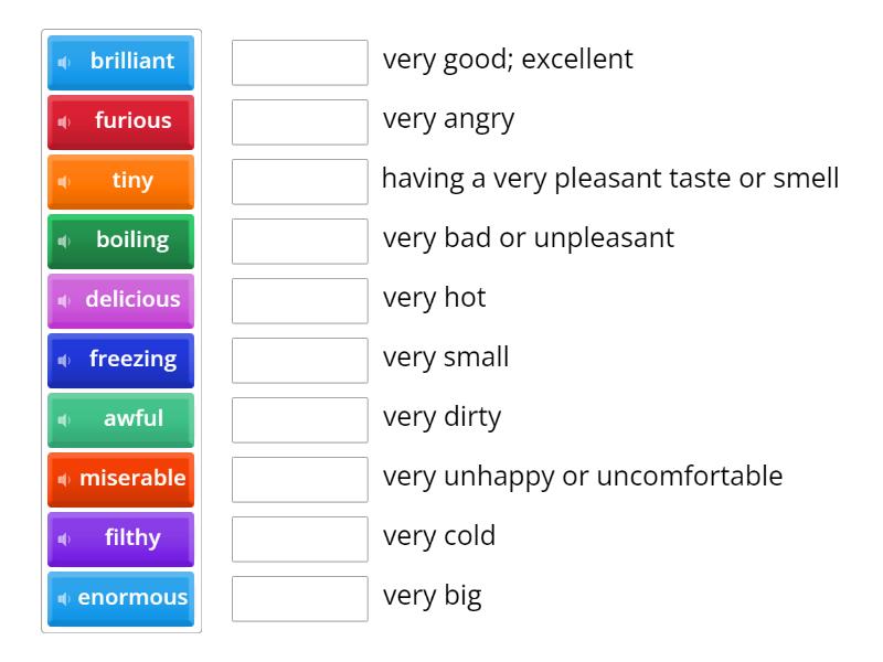 Extreme adjectives - Match up
