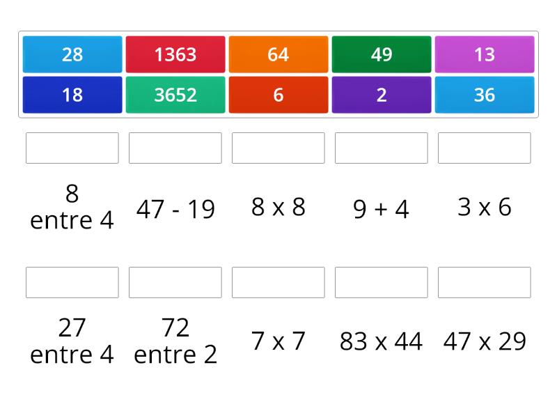 Problemas De Division Multiplicacion Y Suma Etc Match Up