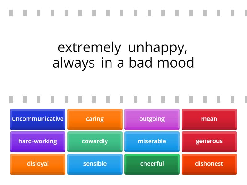 Focus 2 Unit 1 Personality adjectives - Найди пару