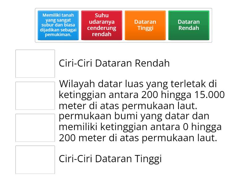 Dataran Tinggi Dan Rendah Match Up