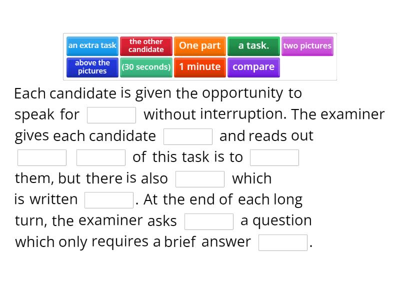 FCE Speaking Part 2 - Complete the sentence