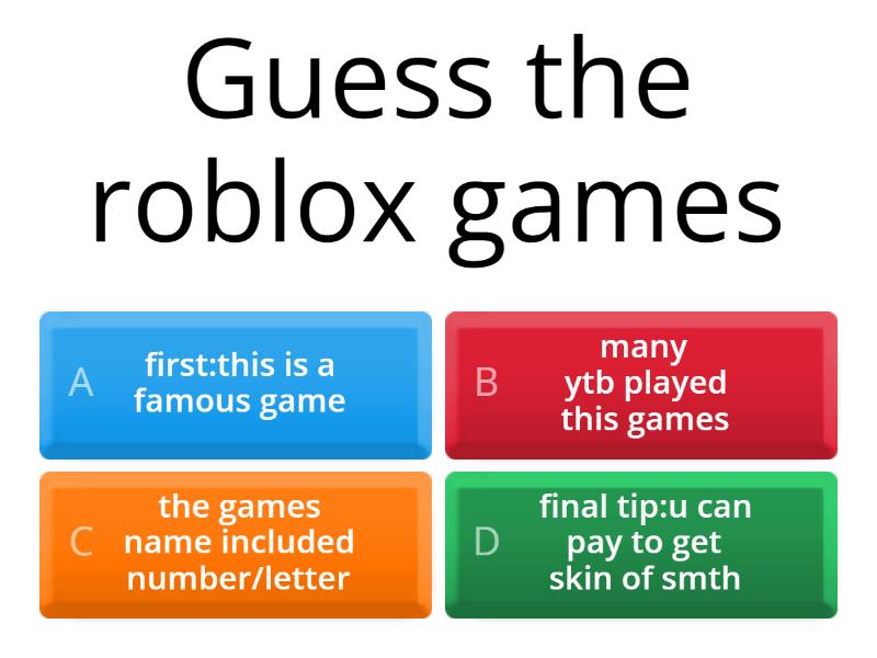 Guess the roblox game quiz