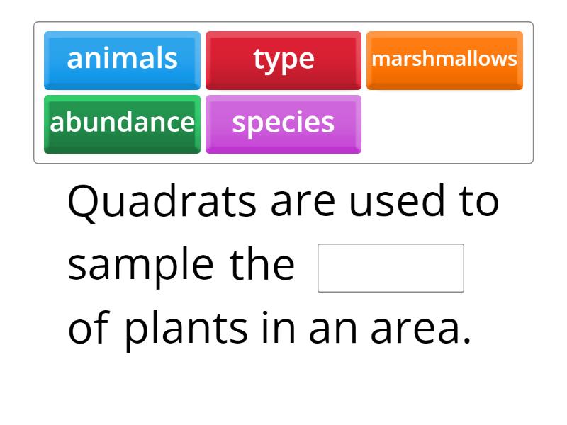 Sampling plants - Complete the sentence