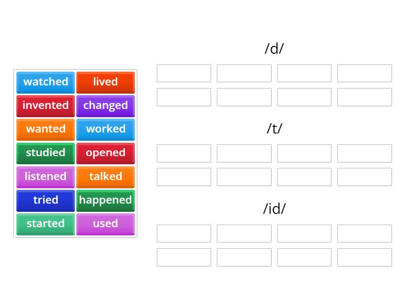 Regular verbs - Group sort