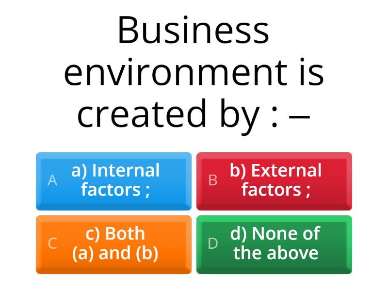 Business Environment - Quiz