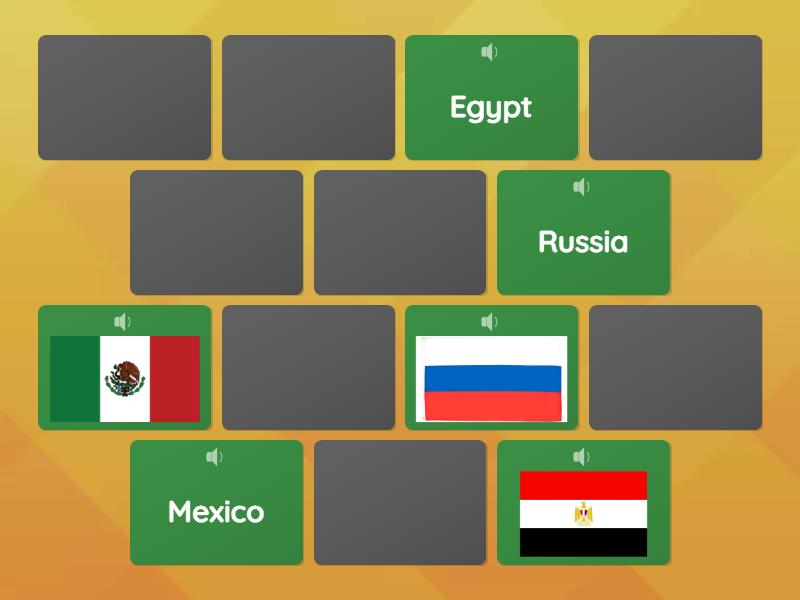 Academy Stars 1 - Unit 1- countries memory - Matching pairs