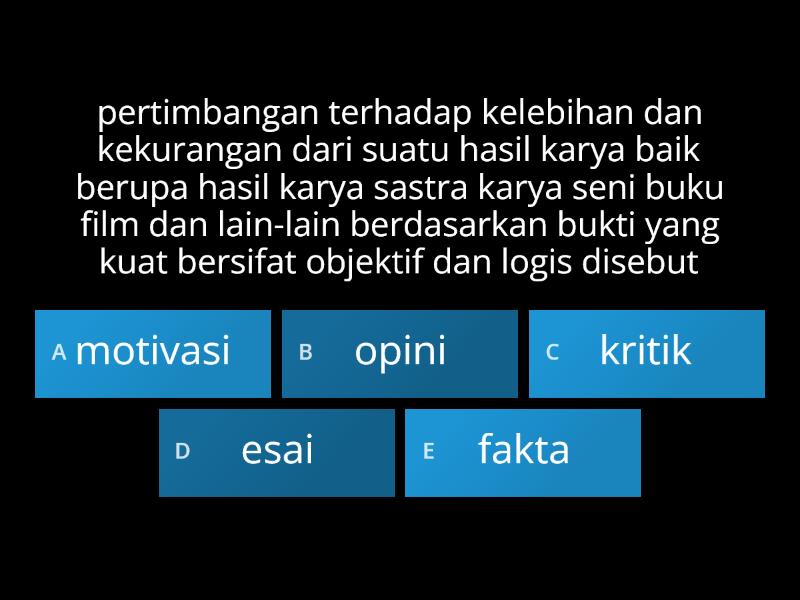 Kritik Dan Esai - Quiz